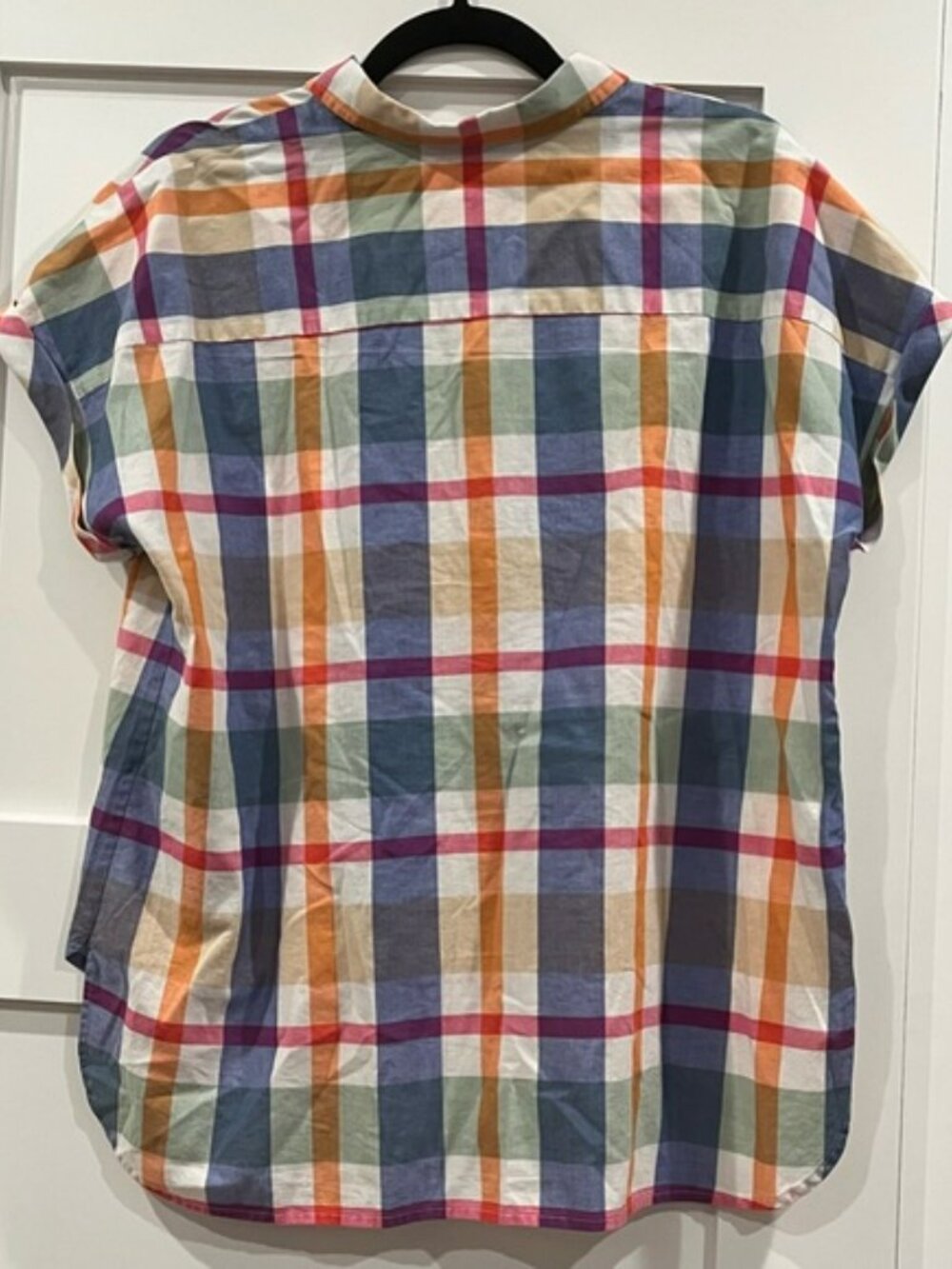 LL Bean Signature High Low Camp Shirt Short Sleeve Button Down Multicolor - Sz L - Picture 2 of 4